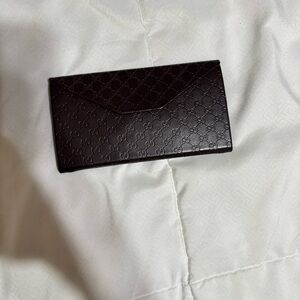 Gucci Brown Embossed Monogram Glasses Case
